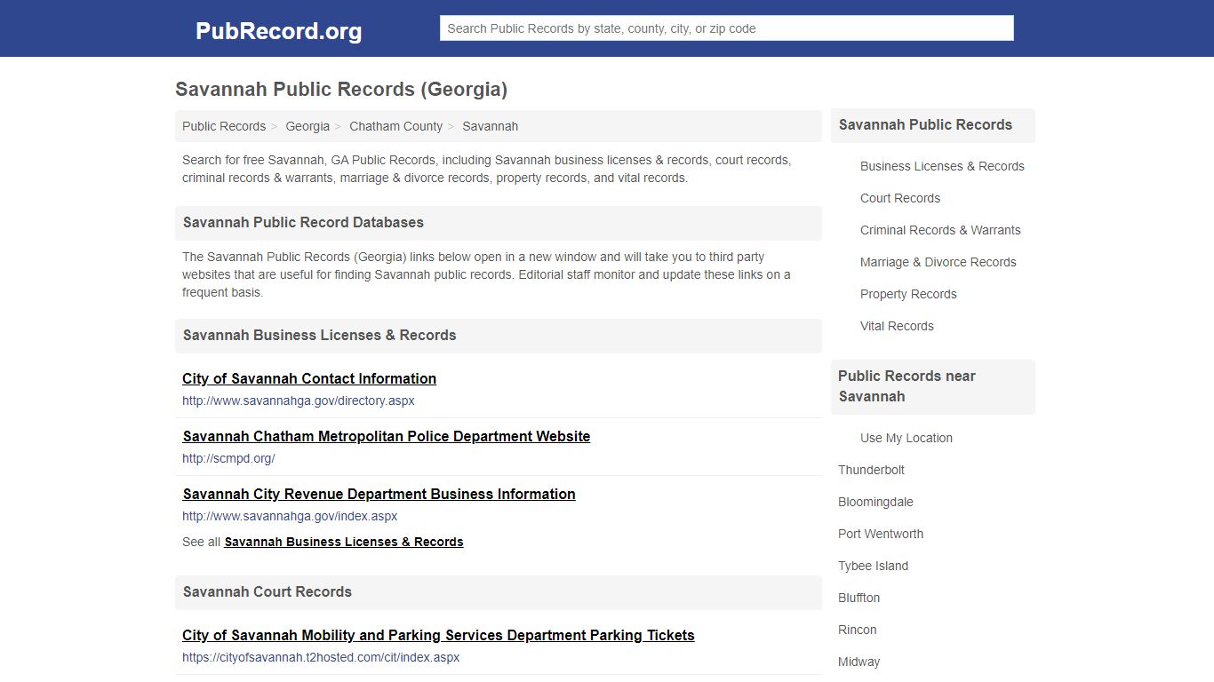 Free Savannah Public Records (Georgia Public Records)